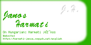 janos harmati business card